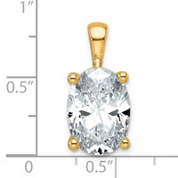 14K Yellow Gold 5 Carat Lab Grown Diamond VS SI+ G+ Oval Complete Four Prong Pendant view 4