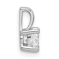 14K White Gold 0.50 Carat Lab Grown Diamond VS SI+ G+ Cushion Complete Four Prong Pendant view 2