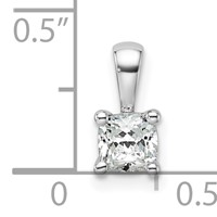 14K White Gold 0.50 Carat Lab Grown Diamond VS SI+ G+ Cushion Complete Four Prong Pendant view 5