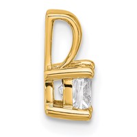 14K Yellow Gold 0.50 Carat Certified Lab Grown Diamond VS+ F+ Cushion Complete Four Prong Pendant view 2
