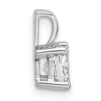 14K White Gold 0.75 Carat Lab Grown Diamond VS SI+ G+ Cushion Complete Four Prong Pendant view 2