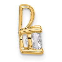 14K Yellow Gold 0.75 Carat Lab Grown Diamond VS+ F+ Cushion Complete Four Prong Pendant view 2