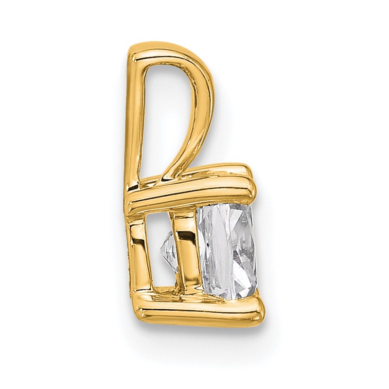 14k 3/4 carat Certified Lab Grown Diamond VS/SI+ G+ Cushion Complete Four Prong Pendant
