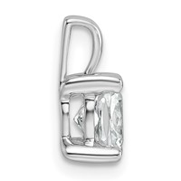14K White Gold 1 Carat Certified Lab Grown Diamond VS SI+ G+ Cushion Complete Four Prong Pendant view 2