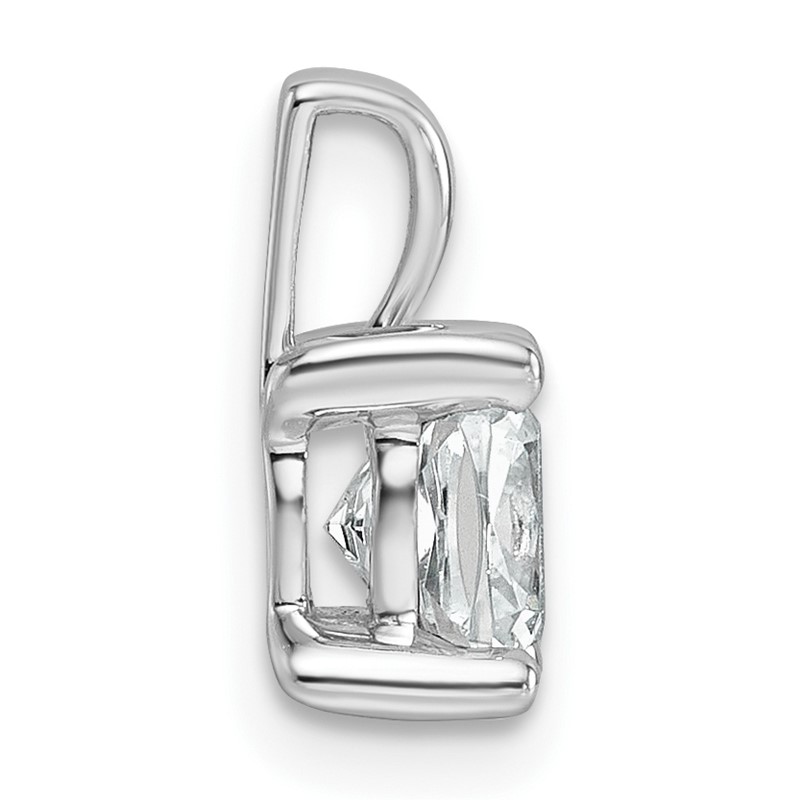 14k White Gold 1 carat Certified Lab Grown Diamond VS/SI+ G+ Cushion Complete Four Prong Pendant