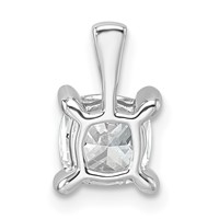 14K White Gold 1 Carat Certified Lab Grown Diamond VS SI+ G+ Cushion Complete Four Prong Pendant view 3