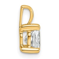 14K Yellow Gold 1 Carat Lab Grown Diamond VS SI+ G+ Cushion Complete Four Prong Pendant view 2