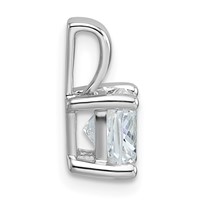 14K White Gold 1.50 Carat Certified Lab Grown Diamond VS+ F+ Cushion Complete Four Prong Pendant view 2