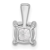 14K White Gold 1.50 Carat Certified Lab Grown Diamond VS+ F+ Cushion Complete Four Prong Pendant view 3