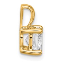 14K Yellow Gold 1.50 Carat Lab Grown Diamond VS SI+ G+ Cushion Complete Four Prong Pendant view 2
