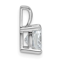 14K White Gold 2 Carat Certified Lab Grown Diamond VS SI+ G+ Cushion Complete Four Prong Pendant view 2