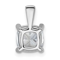 14K White Gold 2 Carat Certified Lab Grown Diamond VS SI+ G+ Cushion Complete Four Prong Pendant view 3