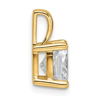 14K Yellow Gold 2 Carat Certified Lab Grown Diamond VS+ F+ Cushion Complete Four Prong Pendant view 2
