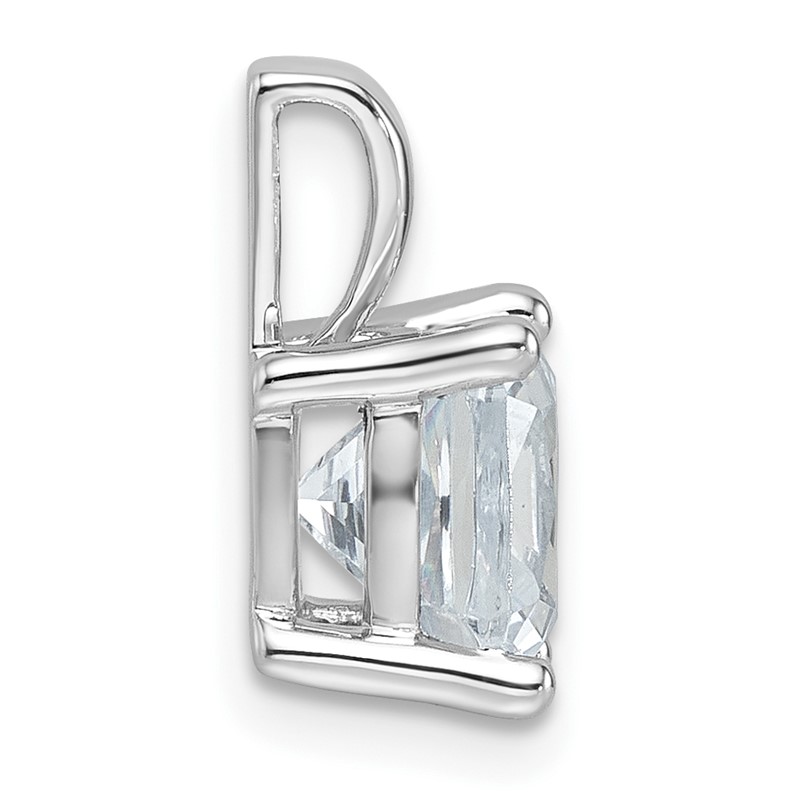 14k White Gold 2 1/2 carat Certified Lab Grown Diamond VS/SI+ G+ Cushion Complete Four Prong Pendant