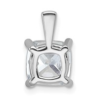 14K White Gold 2.50 Carat Lab Grown Diamond VS SI+ G+ Cushion Complete Four Prong Pendant view 3