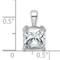 14K White Gold 2.50 Carat Lab Grown Diamond VS SI+ G+ Cushion Complete Four Prong Pendant view 4