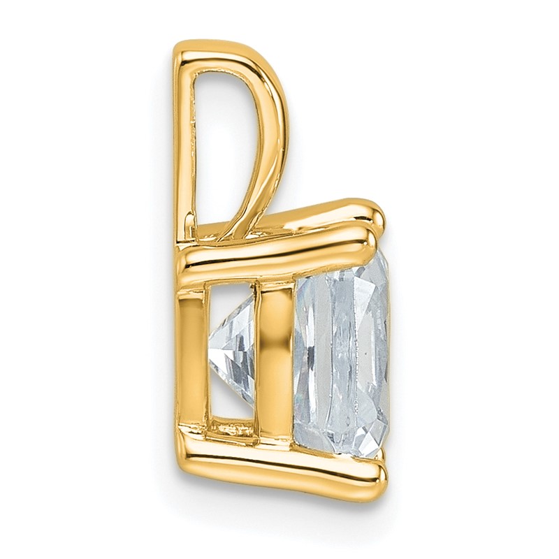 14k 2 1/2 carat Certified Lab Grown Diamond VS/SI+ G+ Cushion Complete Four Prong Pendant