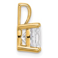 14K Yellow Gold 3 Carat Certified Lab Grown Diamond VS+ F+ Cushion Complete Four Prong Pendant view 2