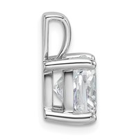 14K White Gold 4 Carat Lab Grown Diamond VS SI+ G+ Cushion Complete Four Prong Pendant view 2