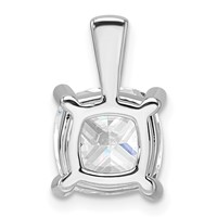 14K White Gold 4 Carat Lab Grown Diamond VS SI+ G+ Cushion Complete Four Prong Pendant view 3