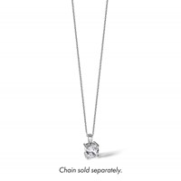 14K White Gold 2.50 Carat Certified Lab Grown Diamond VS+ F+ Cushion Complete Four Prong Pendant view 5