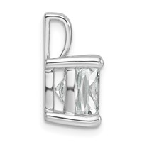 14K White Gold 5 Carat Lab Grown Diamond VS SI+ G+ Cushion Complete Four Prong Pendant view 2