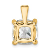 14K Yellow Gold 5 Carat Lab Grown Diamond VS+ F+ Cushion Complete Four Prong Pendant view 3
