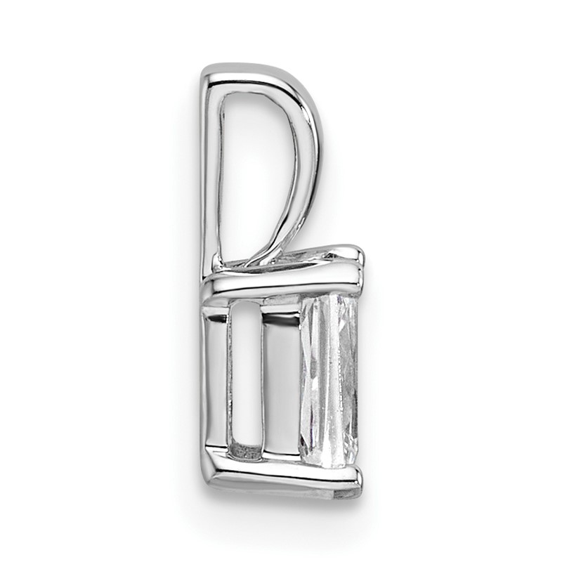 14k White Gold 1/2 carat Lab Grown Diamond VS/SI+ G+ Radiant Complete Four Prong Pendant