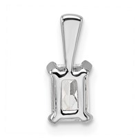 14K White Gold 0.50 Carat Lab Grown Diamond VS SI+ G+ Radiant Complete Four Prong Pendant view 3