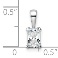 14K White Gold 0.50 Carat Lab Grown Diamond VS SI+ G+ Radiant Complete Four Prong Pendant view 4