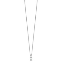 14K White Gold 0.50 Carat Lab Grown Diamond VS SI+ G+ Radiant Complete Four Prong Pendant Necklace, 18" view 2