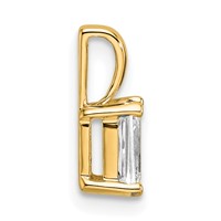 14K Yellow Gold 0.50 Carat Certified Lab Grown Diamond VS SI+ G+ Radiant Complete Four Prong Pendant view 2