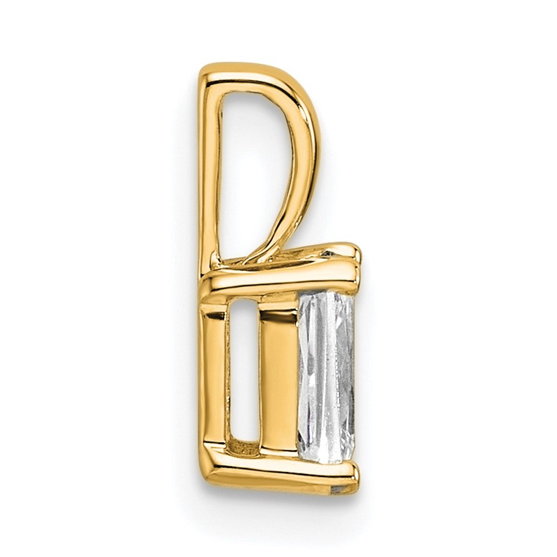 14k 1/2 carat Certified Lab Grown Diamond VS/SI+ G+ Radiant Complete Four Prong Pendant