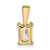 14K Yellow Gold 0.50 Carat Certified Lab Grown Diamond VS SI+ G+ Radiant Complete Four Prong Pendant view 3