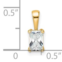 14K Yellow Gold 0.50 Carat Certified Lab Grown Diamond VS SI+ G+ Radiant Complete Four Prong Pendant view 4