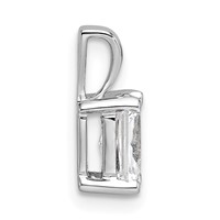 14K White Gold 0.75 Carat Lab Grown Diamond VS SI+ G+ Radiant Complete Four Prong Pendant view 2
