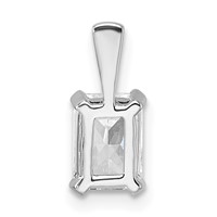 14K White Gold 0.75 Carat Lab Grown Diamond VS SI+ G+ Radiant Complete Four Prong Pendant view 3