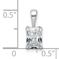 14K White Gold 0.75 Carat Lab Grown Diamond VS SI+ G+ Radiant Complete Four Prong Pendant view 4