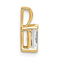 14K Yellow Gold 0.75 Carat Certified Lab Grown Diamond VS+ F+ Radiant Complete Four Prong Pendant view 2