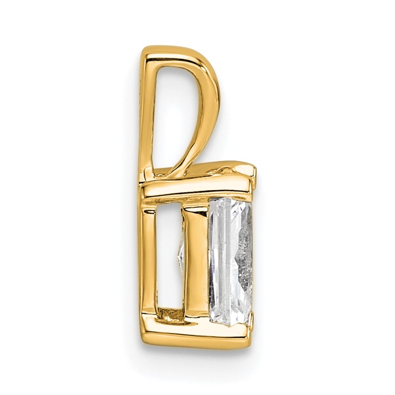 14k 3/4 carat Certified Lab Grown Diamond VS/SI+ G+ Radiant Complete Four Prong Pendant