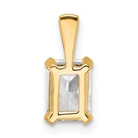 14K Yellow Gold 0.75 Carat Certified Lab Grown Diamond VS+ F+ Radiant Complete Four Prong Pendant view 3