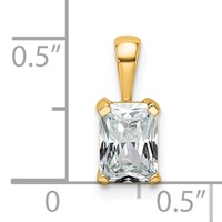 14K Yellow Gold 0.75 Carat Certified Lab Grown Diamond VS+ F+ Radiant Complete Four Prong Pendant view 4