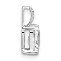 14K White Gold 1 Carat Lab Grown Diamond VS SI+ G+ Radiant Complete Four Prong Pendant view 2