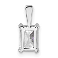 14K White Gold 1 Carat Lab Grown Diamond VS SI+ G+ Radiant Complete Four Prong Pendant view 3