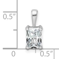 14K White Gold 1 Carat Lab Grown Diamond VS SI+ G+ Radiant Complete Four Prong Pendant view 4