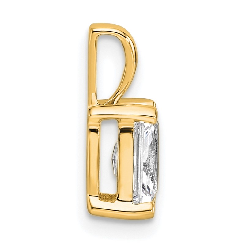 14k 1 carat Lab Grown Diamond VS+ F+ Radiant Complete Four Prong Pendant