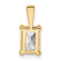 14K Yellow Gold 1 Carat Lab Grown Diamond VS SI+ G+ Radiant Complete Four Prong Pendant view 3