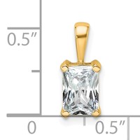 14K Yellow Gold 1 Carat Lab Grown Diamond VS SI+ G+ Radiant Complete Four Prong Pendant view 4