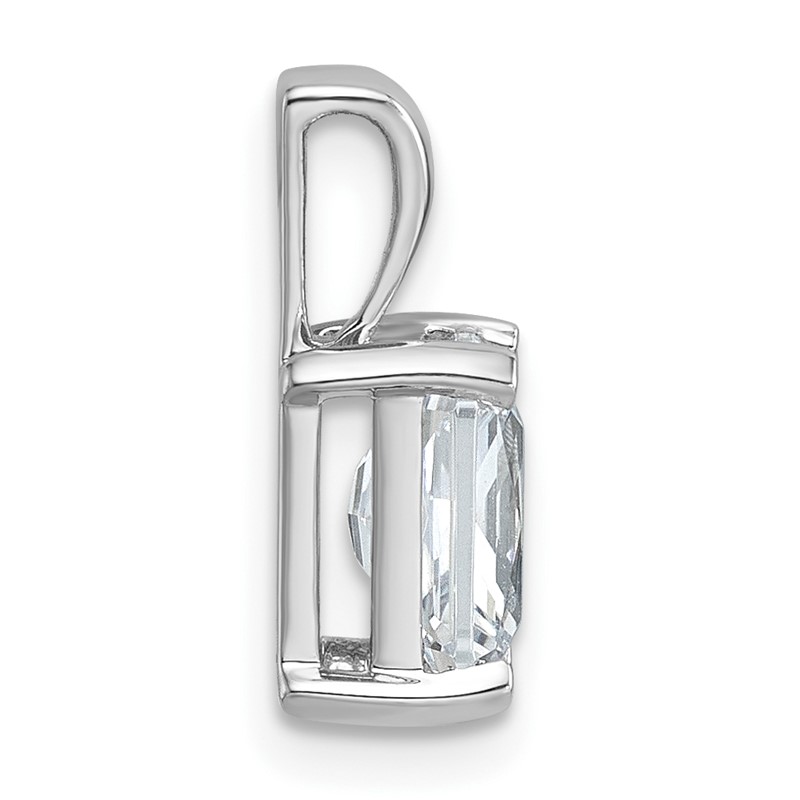 14k White Gold 1 1/2 carat Lab Grown Diamond VS/SI+ G+ Radiant Complete Four Prong Pendant
