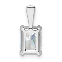 14K White Gold 1.50 Carat Lab Grown Diamond VS SI+ G+ Radiant Complete Four Prong Pendant view 3